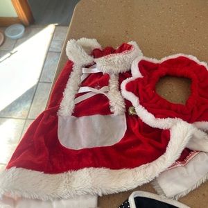 Dog clothes, 6 pieces, medium size dog would fit 6-10 pounds, used